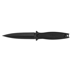 Kershaw Secret Agent Fixed Boot Knife 4-2/5" Spear Point Black with Sheath