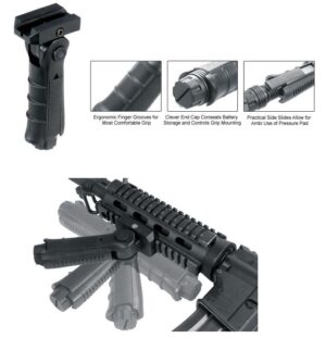 Leapers Ergonomic Ambidextrous 5-position Foldable Foregrip - Black