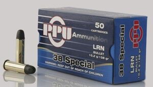 PPU Handgun Ammunition .38 Spl 158 gr LRN 902 fps 50/ct