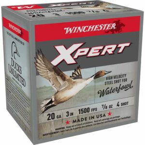 Winchester Xpert High-Velocity Steel Shotshells 20 ga 3" 7/8 oz 1500 fps #4 25/ct