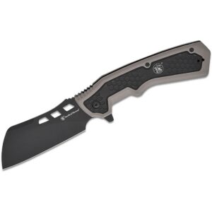 Smith & Wesson Extraction and Evasion Assisted Folding Knife 3-1/2" Cleaver Blade Black