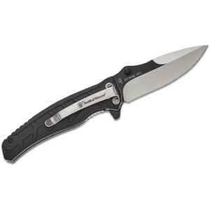 Smith & Wesson Extreme Ops Folding Knife 3" Drop Point Blade Two Tone Black Silver Box