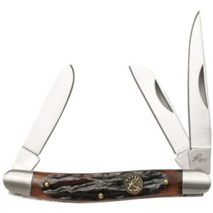 Roper Knives Stockman Chaparral Series Pocket Knife 3 Blades 2-1/2" Brown Bone