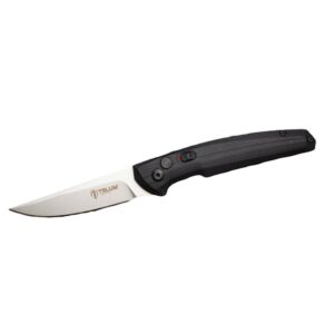 Telum Glaive Tactical Automatic Folding Knife 4" Drop Point Blade Black