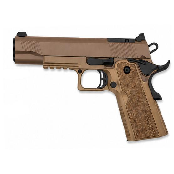 Tisas 1911 Duty DS Handgun 9mm Luger 18rd Magazine 5'' Barrel FDE Frame/Coyote Brown Slide